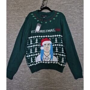American Stitch Sweater Mens 2XL Green It's Christmas Duh Ugly Graphic Pullover